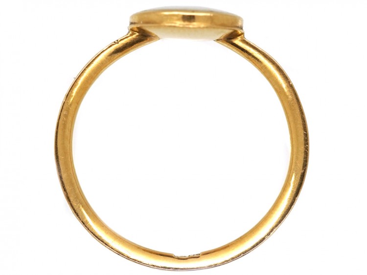 18ct Gold & White Enamel Georgian Memorial Ring