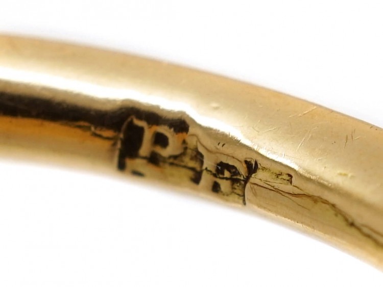 18ct Gold & White Enamel Georgian Memorial Ring