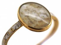 18ct Gold & White Enamel Georgian Memorial Ring