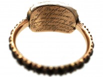 Gold & Vauxhall Glass Georgian Mourning Ring