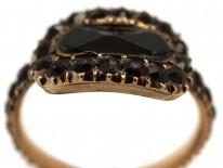 Gold & Vauxhall Glass Georgian Mourning Ring