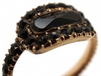 Gold & Vauxhall Glass Georgian Mourning Ring