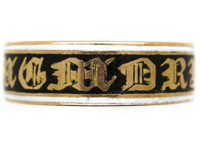 15ct Gold & Enamel Georgian Memorial Ring