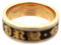 15ct Gold & Enamel Georgian Memorial Ring
