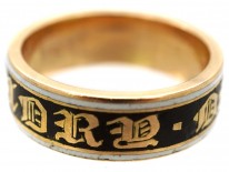 15ct Gold & Enamel Georgian Memorial Ring