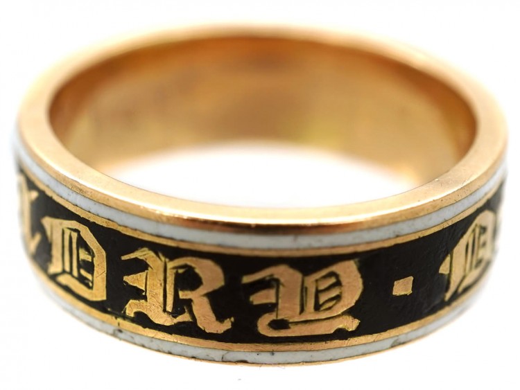 15ct Gold & Enamel Georgian Memorial Ring