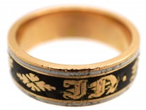 15ct Gold & Enamel Georgian Memorial Ring