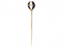 Victorian 18ct Gold , Blue ​& White Enamel Opening Balloon Stick Pin