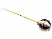Victorian 18ct Gold , Blue ​& White Enamel Opening Balloon Stick Pin