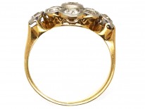 Edwardian Diamond Cluster Ring With Diamond Set Shoulders