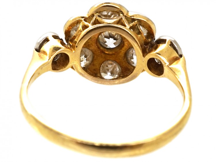 Edwardian Diamond Cluster Ring With Diamond Set Shoulders