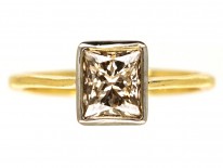 18ct Gold Rectangular Cognac Diamond Ring