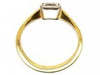 18ct Gold Rectangular Cognac Diamond Ring