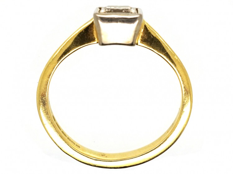 18ct Gold Rectangular Cognac Diamond Ring