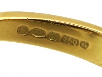 18ct Gold Rectangular Cognac Diamond Ring
