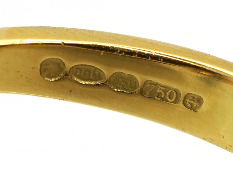 18ct Gold Rectangular Cognac Diamond Ring