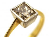 18ct Gold Rectangular Cognac Diamond Ring