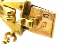 French Art Deco 18ct Gold ​& Cabochon Sapphire Bracelet