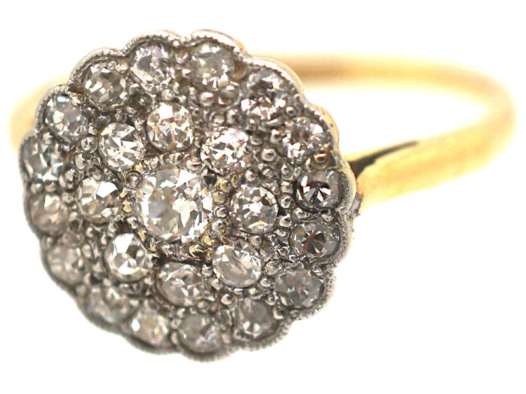 Edwardian 18ct Gold ​& Diamond Cluster Ring