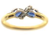 18ct Gold, Sapphire ​& Diamond Crossover Ring