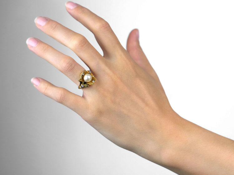 Pearl in The Oyster Shell 18ct Gold Ring