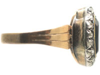 Georgian 9ct Gold Oval Amethyst & Rose Diamond Ring