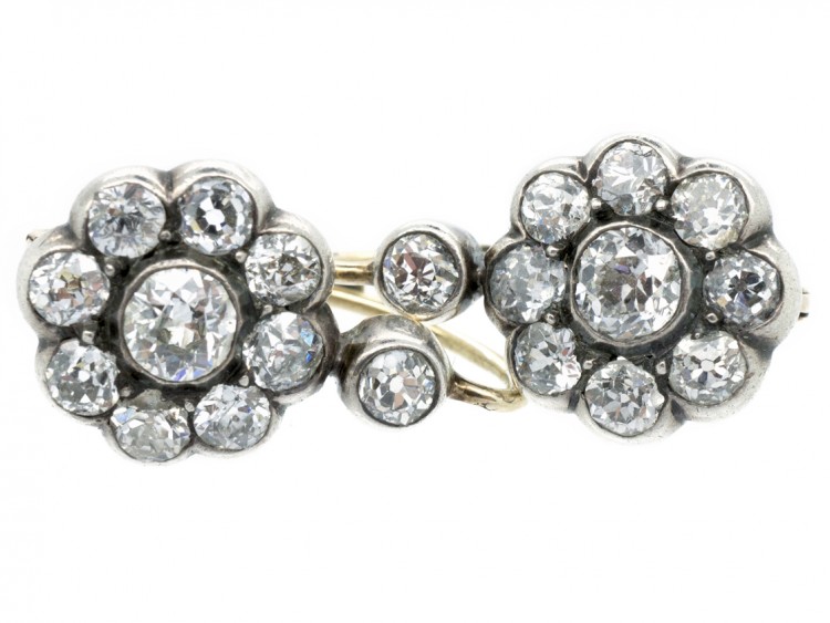 French Diamond Cluster Earrings
