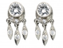 Edwardian Diamond Stud Fringe Earrings