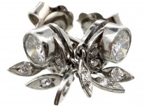 Edwardian Diamond Stud Fringe Earrings