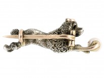 Victorian Diamond Poodle Chasing Ball Novelty Brooch