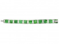 Carved Natural Jade Plaque Bracelet