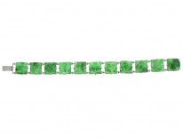 Carved Natural Jade Plaque Bracelet