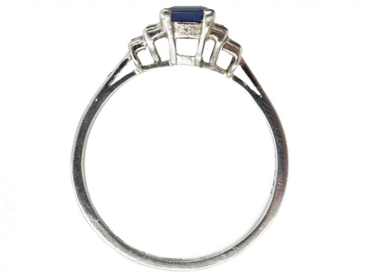 Art Deco Sapphire & Diamond Platinum Ring