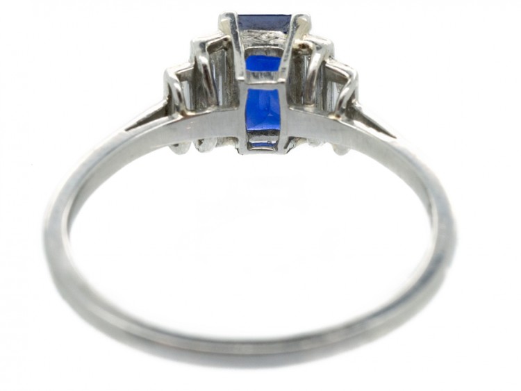 Art Deco Sapphire & Diamond Platinum Ring