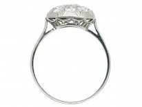 Art Deco Diamond Cluster Platinum Bombé Ring