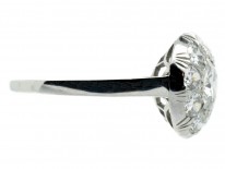 Art Deco Diamond Cluster Platinum Bombé Ring