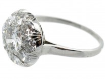 Art Deco Diamond Cluster Platinum Bombé Ring