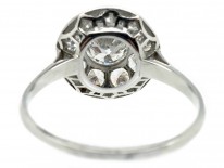 Art Deco Diamond Cluster Platinum Bombé Ring