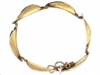 Silver Gilt ​& Blue Enamel Leaf Bracelet by Hans Myhre