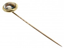 Victorian 18ct Gold Rock Crystal Reverse Intaglio Tie Pin of a Pheasant