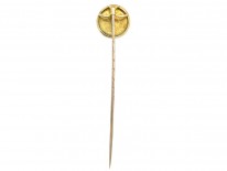 Victorian 18ct Gold Rock Crystal Reverse Intaglio Tie Pin of a Pheasant
