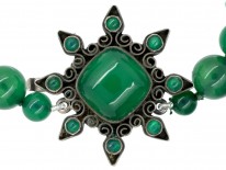 Green Chalcedony & Silver Necklace Attributed to Sybil Dunlop