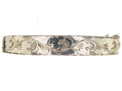 1970s Silver Engraved Bangle