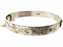 1970s Silver Engraved Bangle