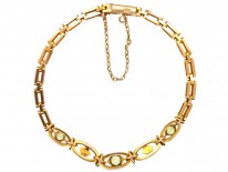 Edwardian Peridot ​& Pearl 15ct Gold Bracelet