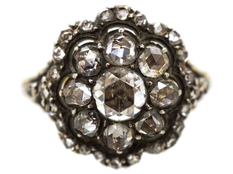 Georgian Rose Diamond Cluster Ring