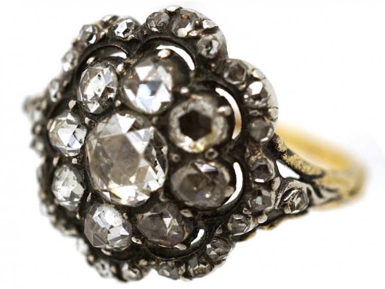 Georgian Rose Diamond Cluster Ring