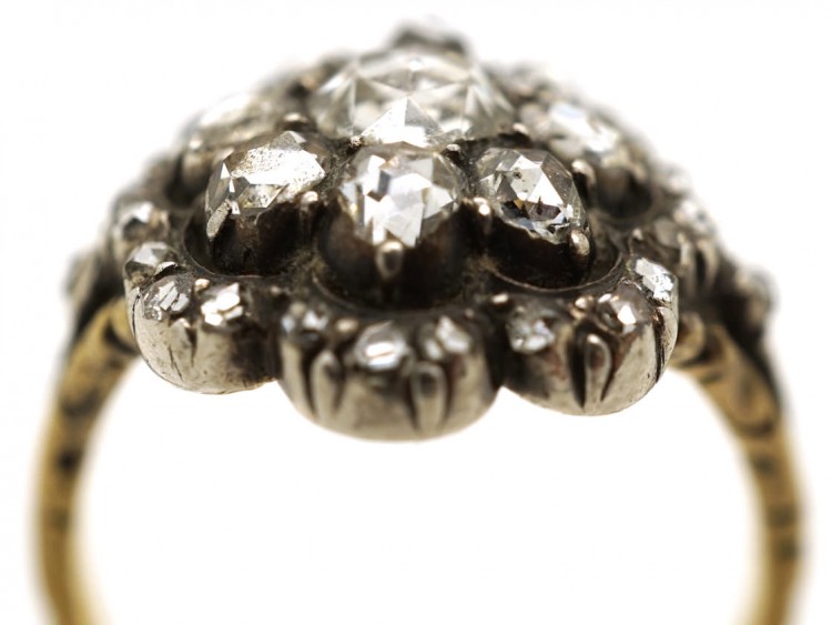 Georgian Rose Diamond Cluster Ring