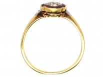 Art Deco 18ct Gold, Platinum, Ruby ​& Diamond Scallop Design Ring