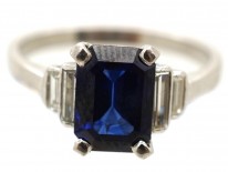 Art Deco Burma Sapphire & Diamond Ring